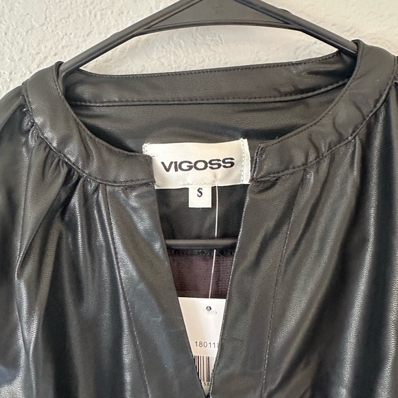 Vigoss womens relaxed fit faux lea black dress size S,M,L,XL - Picture 5 of 5